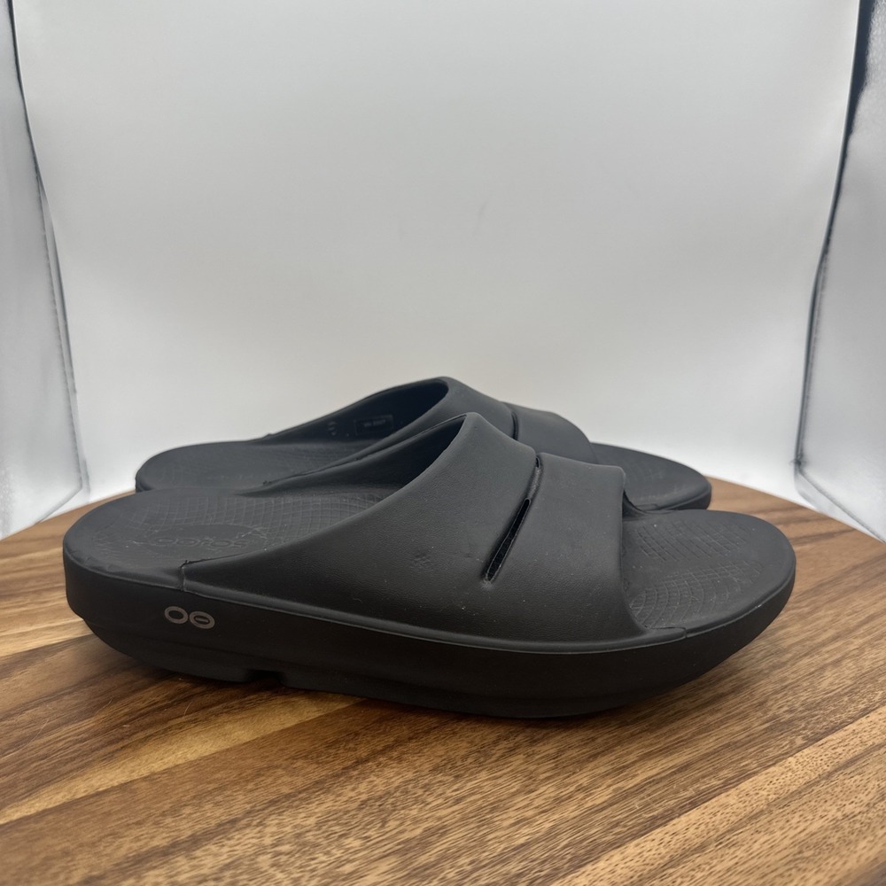 OOFOS OOriginal Recovery Slide Sandals Black Beach‎ Comfort Men's 7 Women's 9